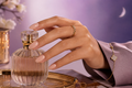 Pearl Dot Nude Press-on Nails worn by a Middle Eastern hand model